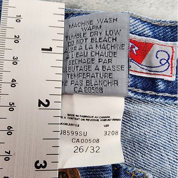 NEW Vintage 90s Silver Jeans Womens 26/32 Blue High Rise Straight Leg Button Fly - Picture 12 of 16